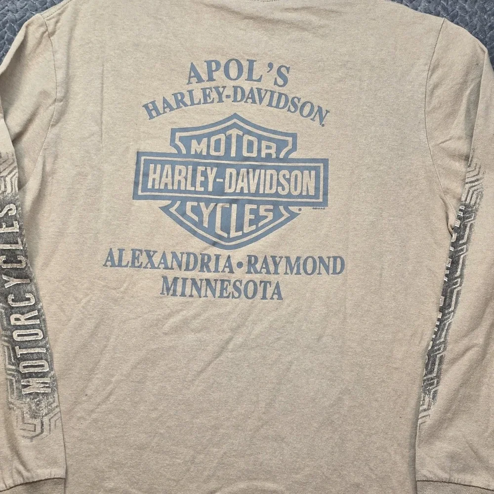 Harley Davidson Minnesota Long Sleeve T-Shirt Men Large Brown Moto Biker Graphic - Picture 4 of 15